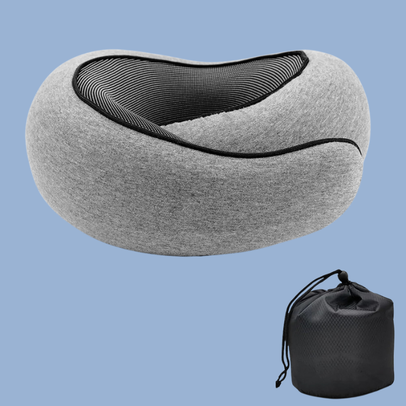 SleepFix™ SnailEase Memory Foam Travel Pillow – Ergonomic U-Shaped, Adjustable 360° Support