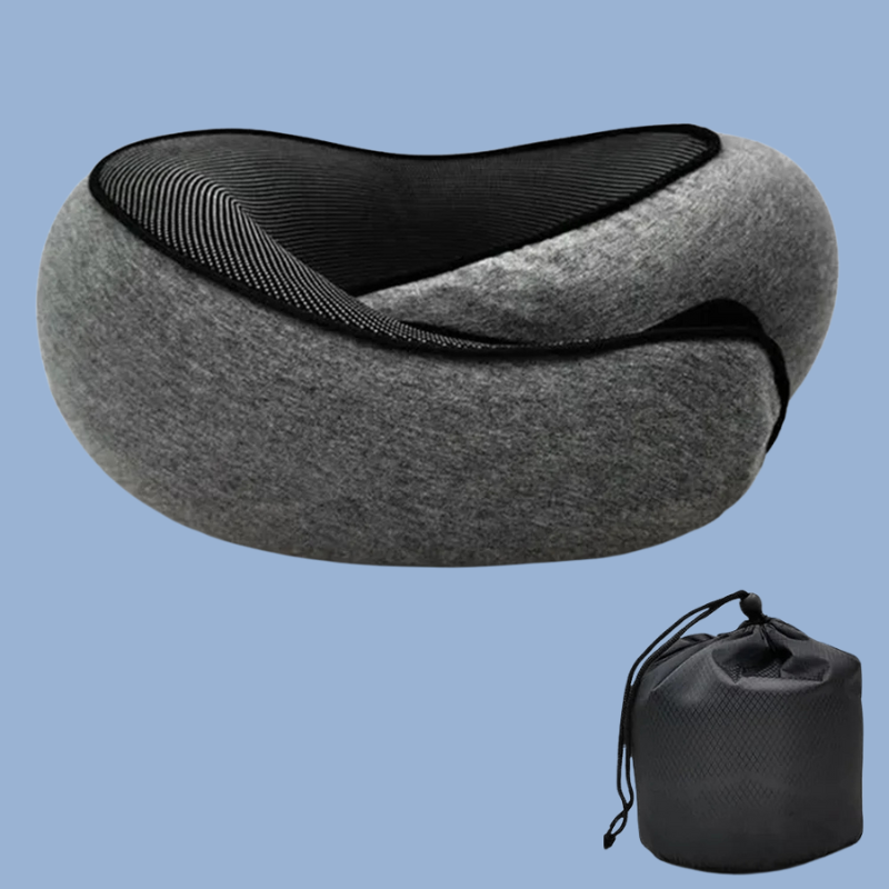SleepFix™ SnailEase Memory Foam Travel Pillow – Ergonomic U-Shaped, Adjustable 360° Support