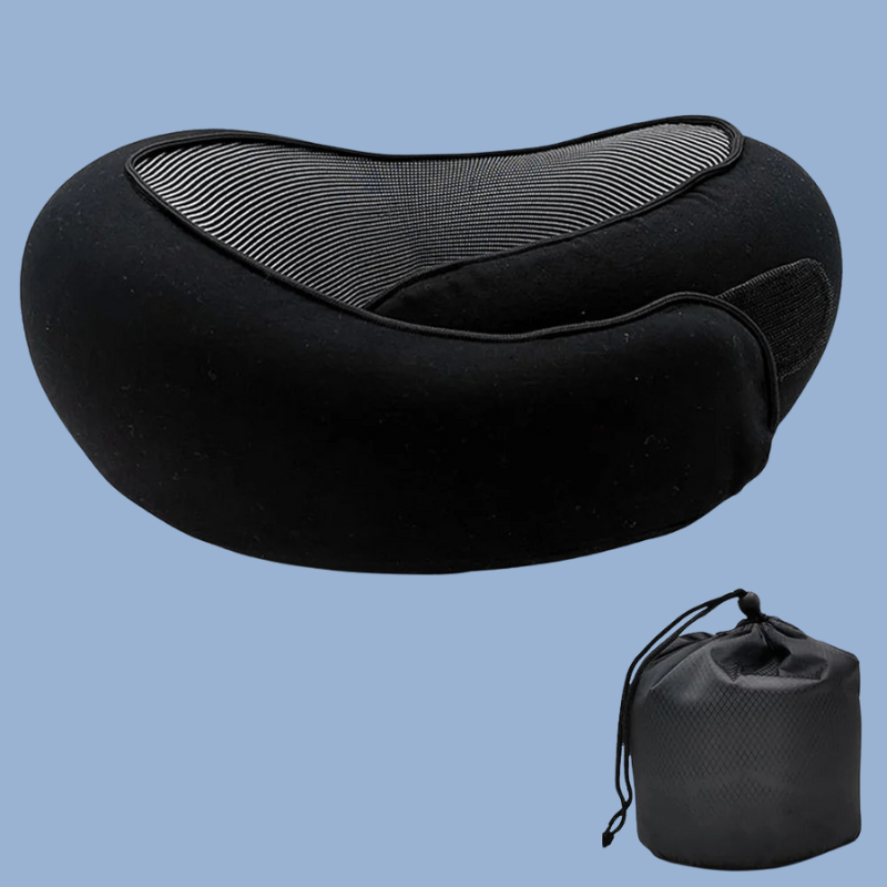 SleepFix™ SnailEase Memory Foam Travel Pillow – Ergonomic U-Shaped, Adjustable 360° Support