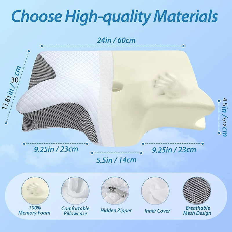 SleepFix™ ErgoMemory Cervical Pillow – 2‑in‑1 Orthopedic Support for Neck & Shoulder Pain Relief