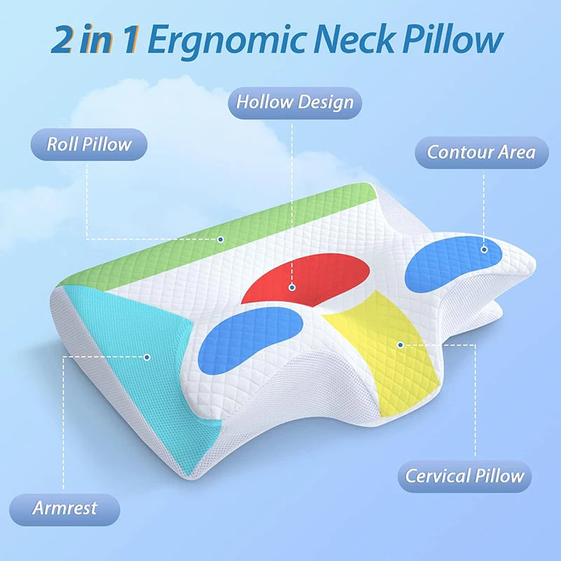 SleepFix™ ErgoMemory Cervical Pillow – 2‑in‑1 Orthopedic Support for Neck & Shoulder Pain Relief