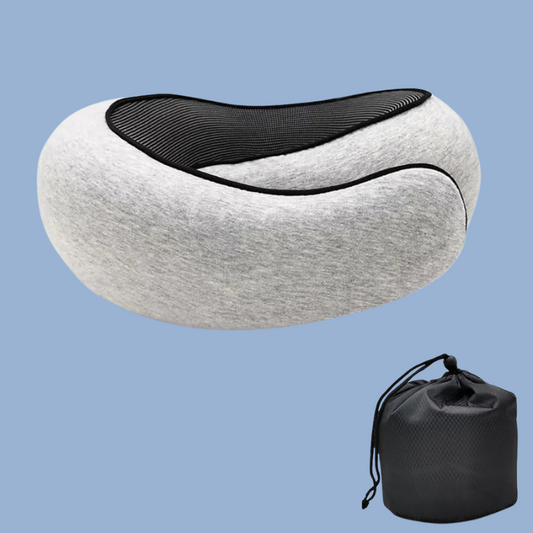 SleepFix™ SnailEase Memory Foam Travel Pillow – Ergonomic U-Shaped, Adjustable 360° Support
